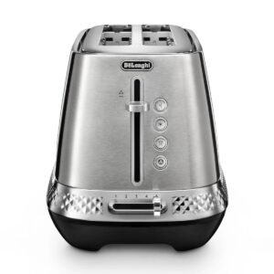 DeLonghi Diadema Long Slot 4 Slice Toaster Metal Finish CTV3003.M