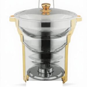 Gold Accent Chafing Dish with Glass Lid